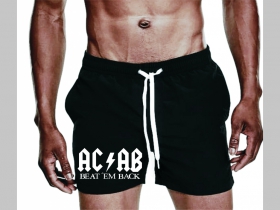 A.C. A. B. - Beat Em Back  - plavky s motívom - plavkové pánske kraťasy s pohodlnou gumou v páse a šnúrkou na dotiahnutie vhodné aj ako klasické kraťasy na voľný čas
